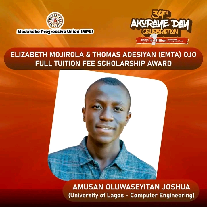 EMTA Ojo Foundation Awards Full-Tuition Scholarship to Outstanding Modakeke Student
